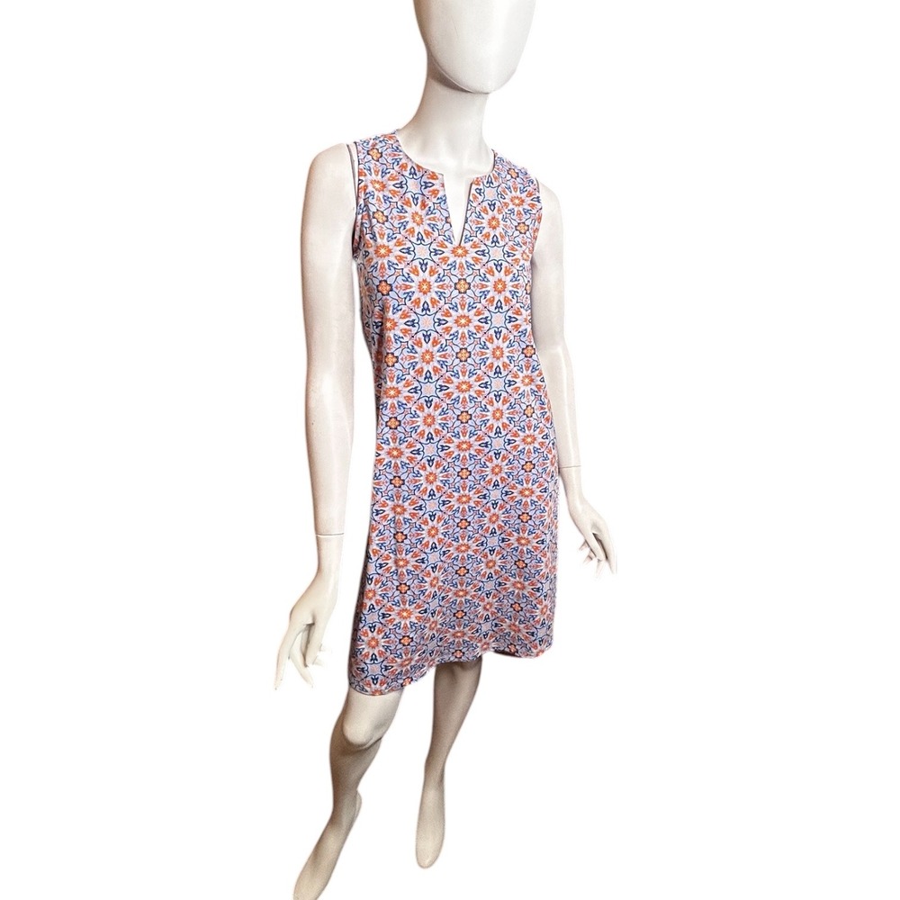 J. McLaughlin Ellison Catalina Cloth Dress Batik Blossom Print Blue XS